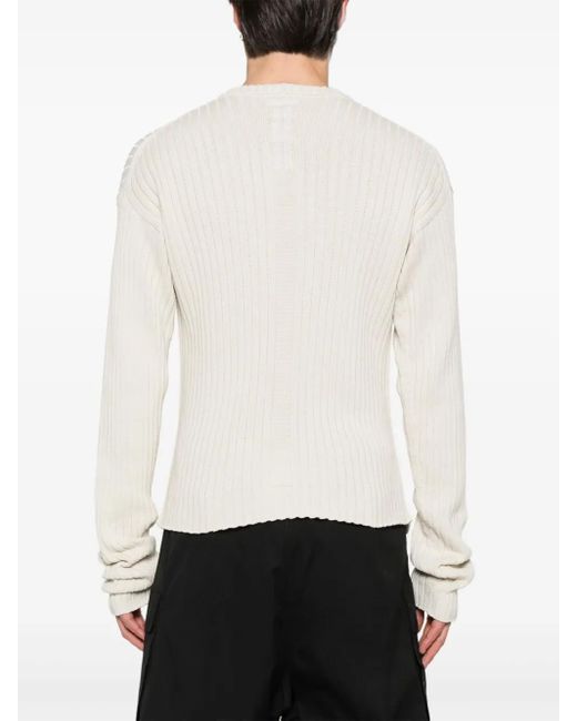 Maglione Con Scollo Rotondo di Rick Owens in Natural da Uomo