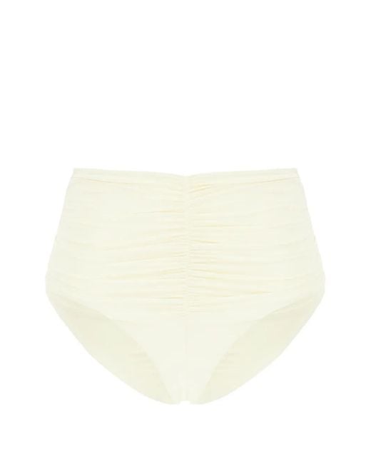 MAISON ANANA Natural Ruched High-Waisted Bikini Bottoms