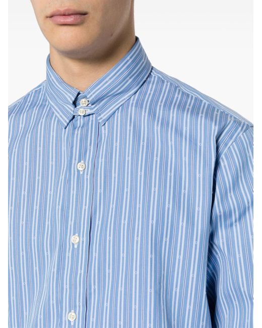 Polo Ralph Lauren Blue Embroidered-logo Cotton Shirt for men