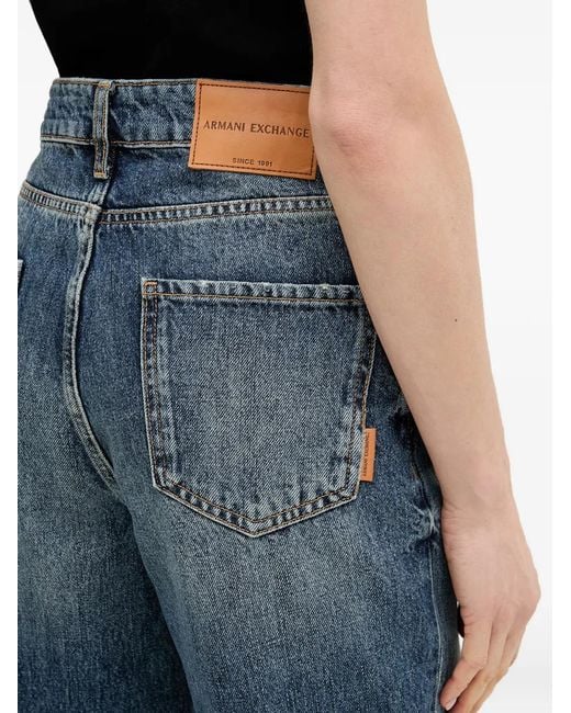 ARMANI EXCHANGE Blue Faded-Effect Jeans