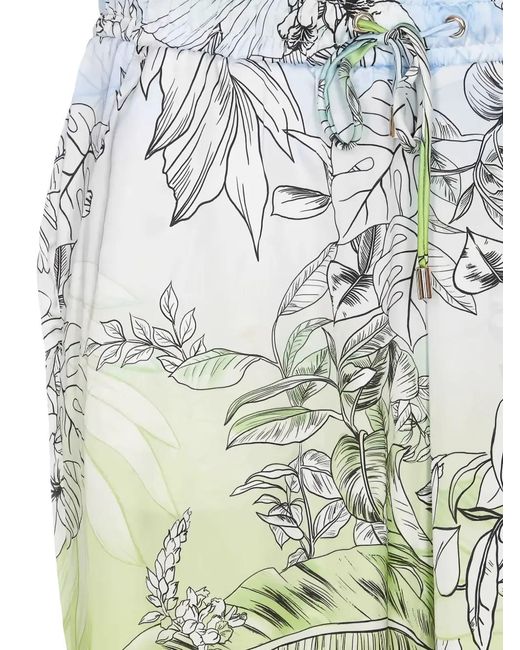 Liu Jo Green Floral Trousers