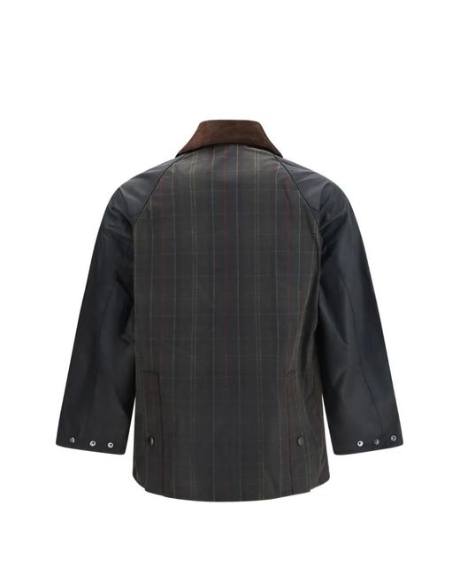 Barbour Gray Patchwork Oversized Bedale Waxed Jacket for men