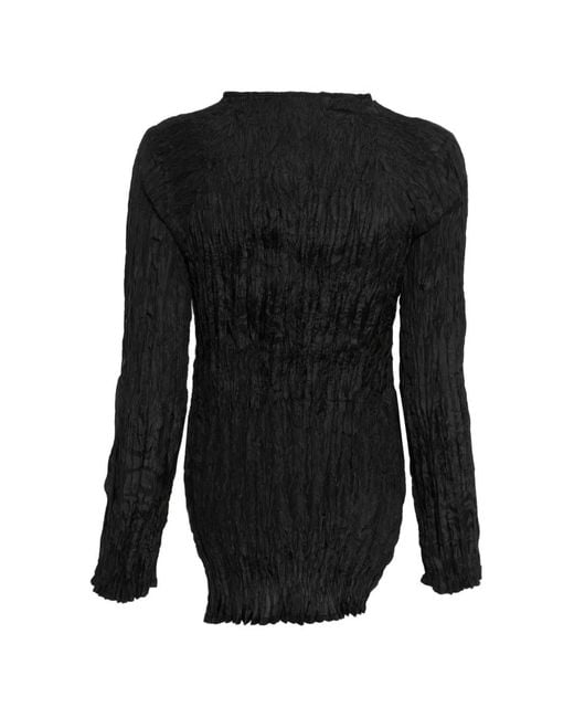 P.A.R.O.S.H. Black Textured Blouse