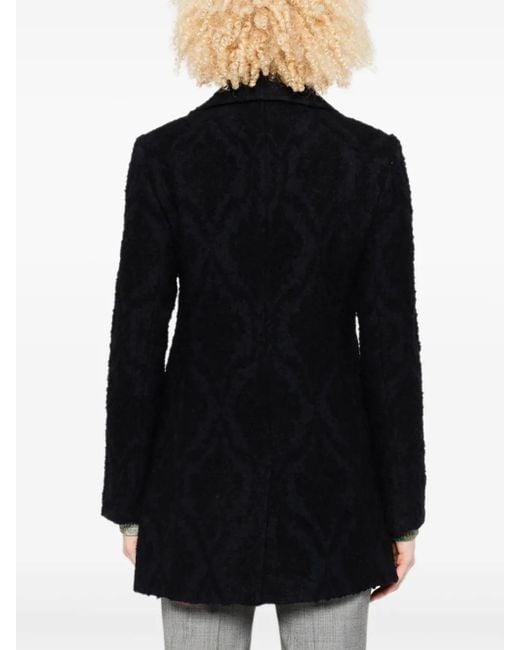 Etro Black Double-Breasted Coat