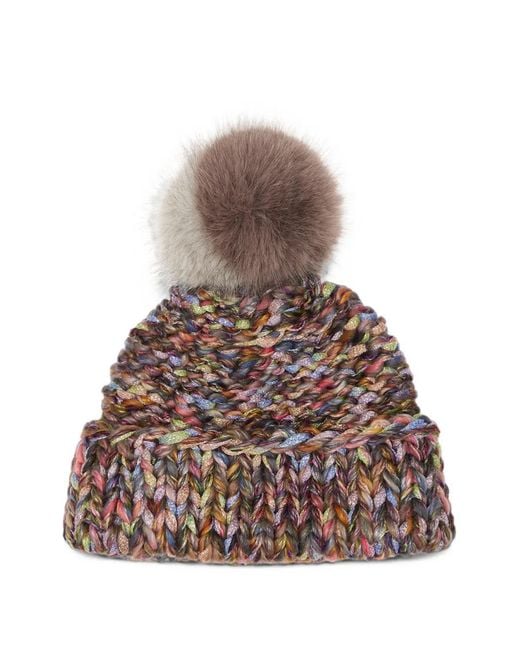 CA4LA Brown Grob Gestrickte Beanie Mit Pompon