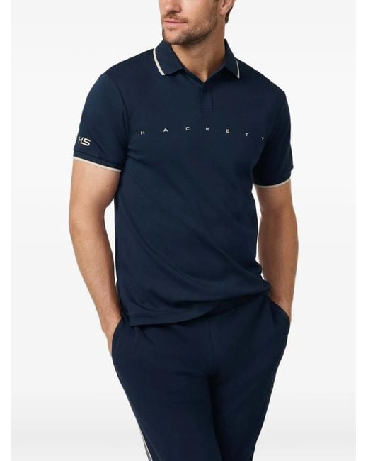 Polo Con Logo Estampado Hackett de hombre de color Blue