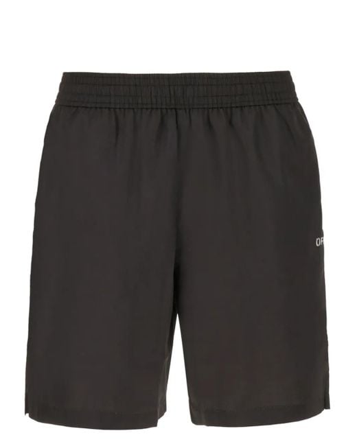 Off-White c/o Virgil Abloh Black Scribble Diags Swim Shorts for men