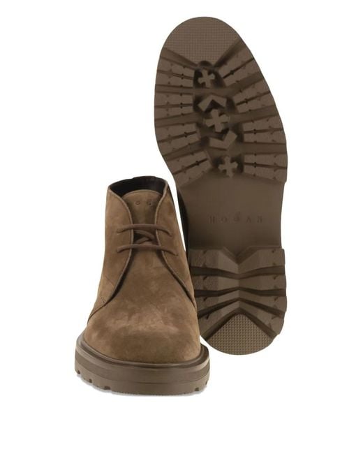 Polacchini Stringati di Hogan in Brown da Uomo
