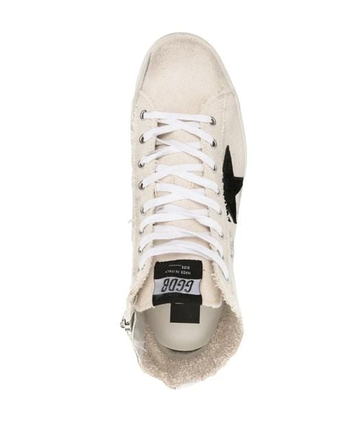 Golden Goose Deluxe Brand Natural Francy Suede-Star Canvas Sneakers for men