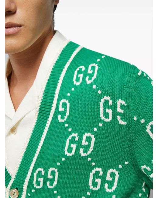 Cardigan à motif GG Gucci pour homme en coloris Green