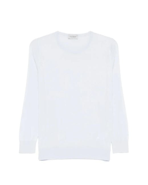 John Smedley White Evonne Fine-Knit Sweater