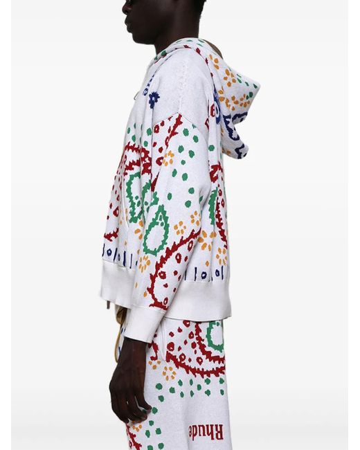 メンズ Rhude ジップアップ パーカー White
