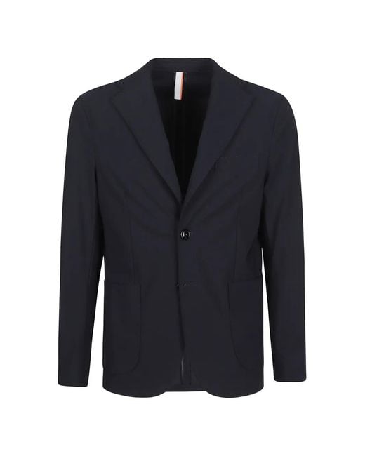 Pmds Blue Notched-Lapel Single-Breasted Blazer for men
