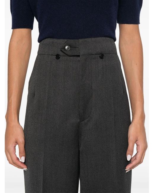 Victoria Beckham Gray Tapered-Hose Mit Hohem Bund