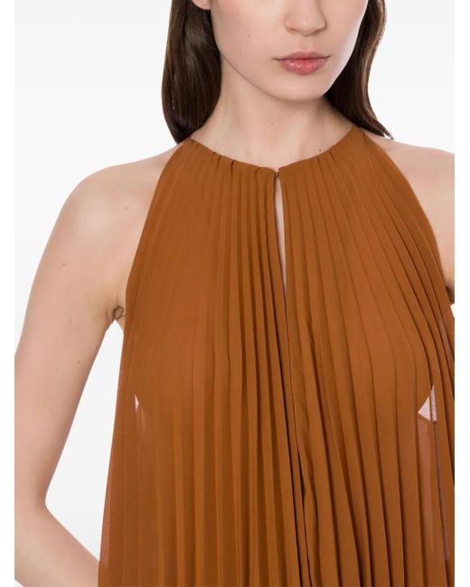 Philosophy Di Lorenzo Serafini Brown Classic Neutrals Dress With Tailored Fit And Minimalist Design