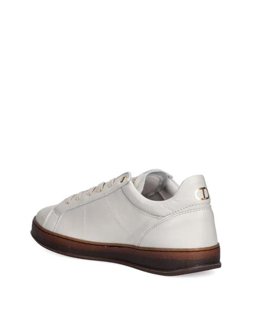 Twinset White Leather Sneakers