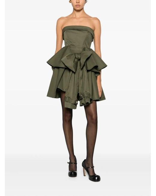 Viktor & Rolf Green Bow Drape Mini Dress