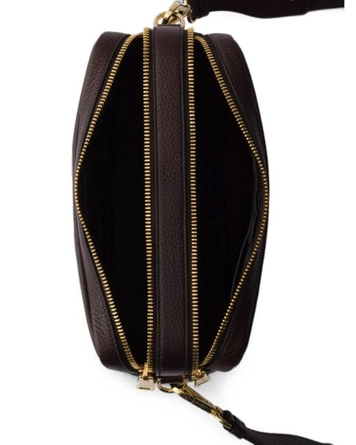 Borsa A Tracolla Piccola Con Doppia Zip di Prada in Black