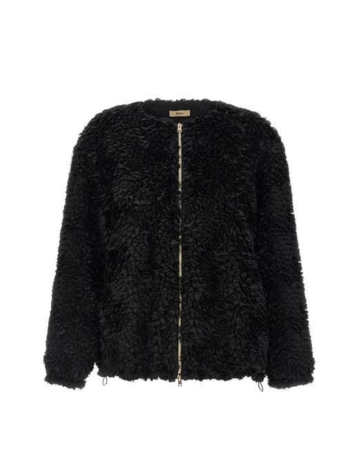 Herno Black Mini Ruffle Jacket