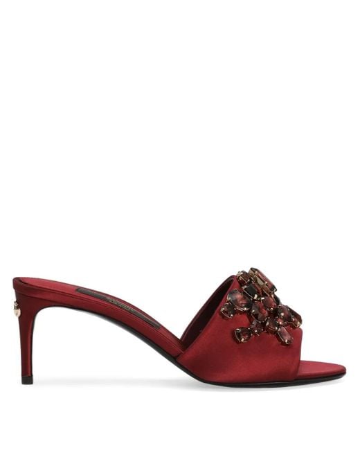 Dolce & Gabbana Red 60Mm Crystal-Embellished Sandals
