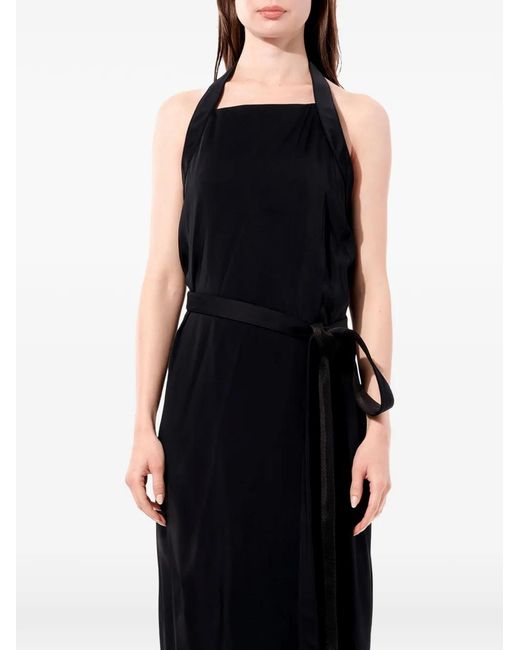 Balenciaga Black Belted Halterneck Maxi Dress