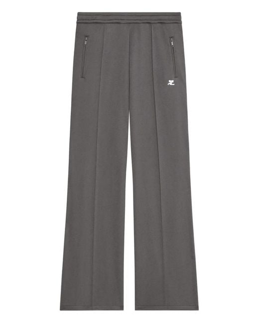 Courreges Gray Zip Logo Track Pants for men