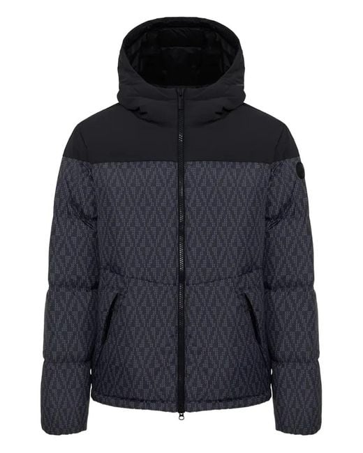 Colmar Blue Hooded Patterned Jacket for men