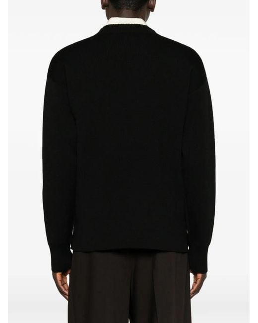 Lemaire Black Long-Sleeve Sweater for men