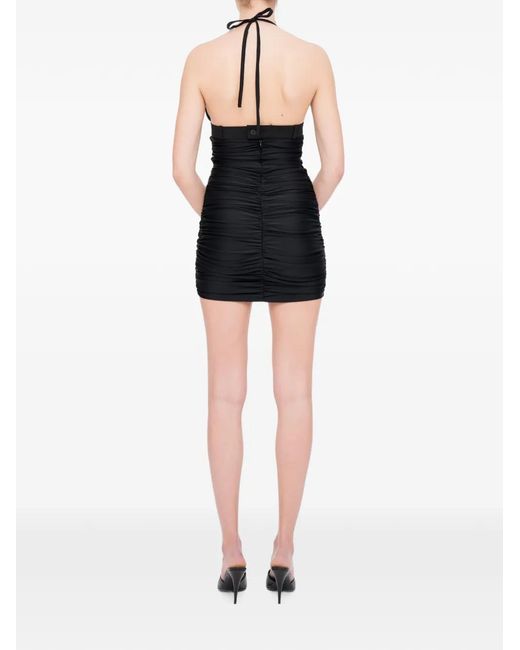 MEDEA Mini-Jurk Met Halternek En Ruches in het Black