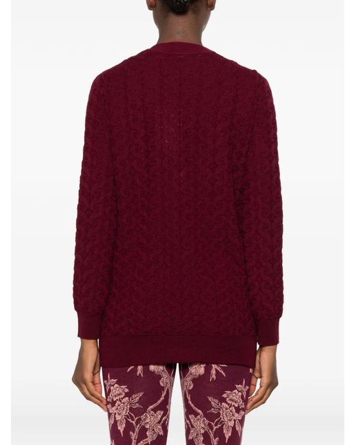 Etro Red Button-Up Cardigan
