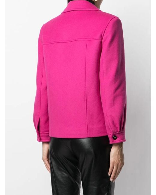 Saint Laurent Pink Chest Flap Pockets Buttoned Jacket