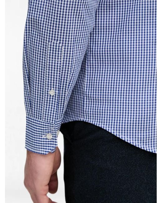 Benetton Blue Gingham-Check Shirt for men