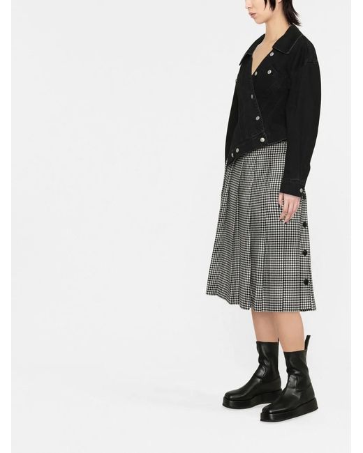 McQueen Black Asymmetric Buttoned Denim Jacket