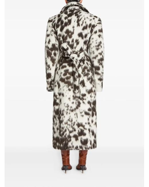 Dries Van Noten White Cowhide-Print Coat