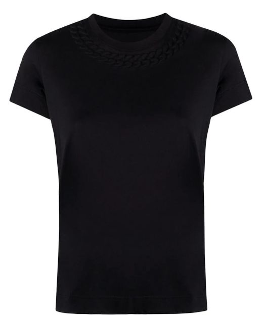 Givenchy Black Slim Fit T-shirt With Embossed Chain Collar