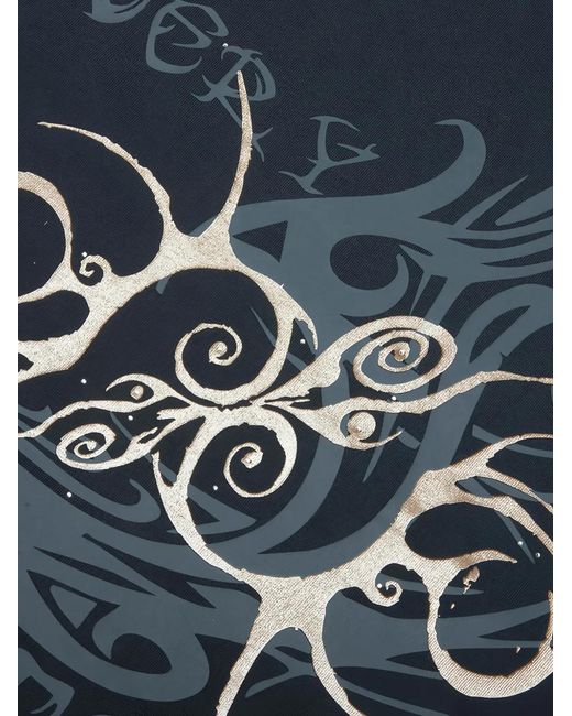 JUNGLES Blue Graphic-Print T-Shirt for men