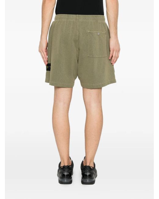 Stone Island メンズ グリーン コンパスバッジ ショートパンツ 【公式 