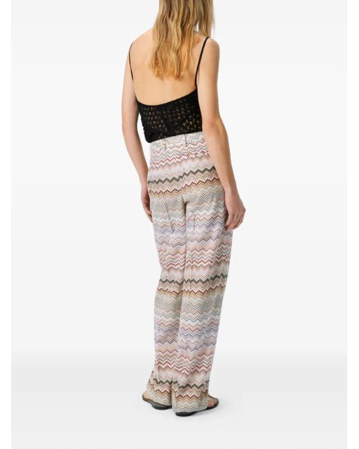 Missoni Gray Zigzag-Pattern Trousers