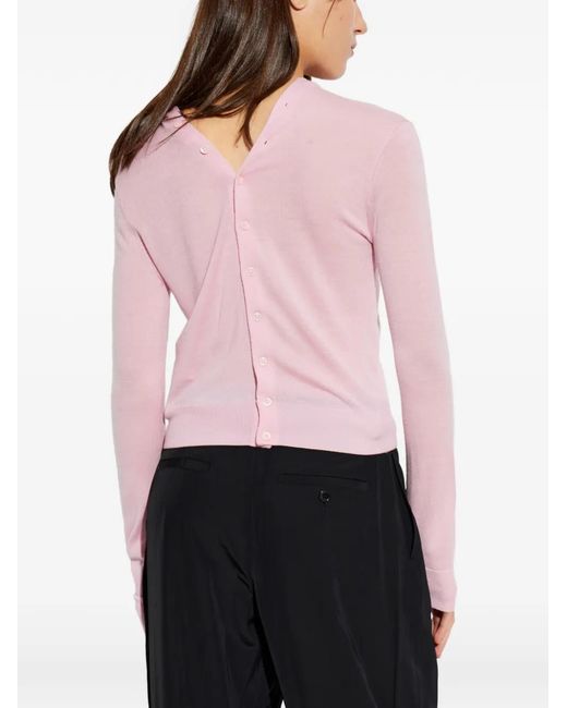 Alexander Wang Pink Logo-Patch Button-Up Cardigan