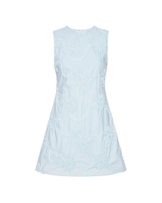 ROTATE BIRGER CHRISTENSEN Blue Floral-Appliqué Mini Dress