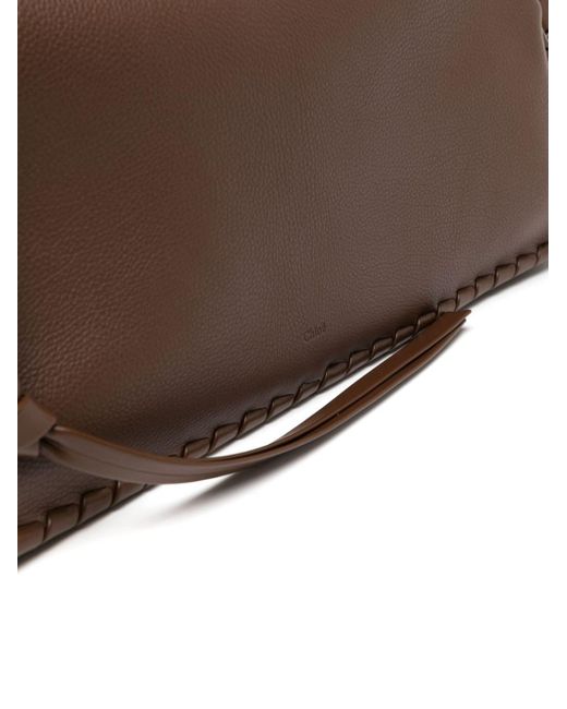 Chloé Nahir Leather Shoulder Bag in het Brown