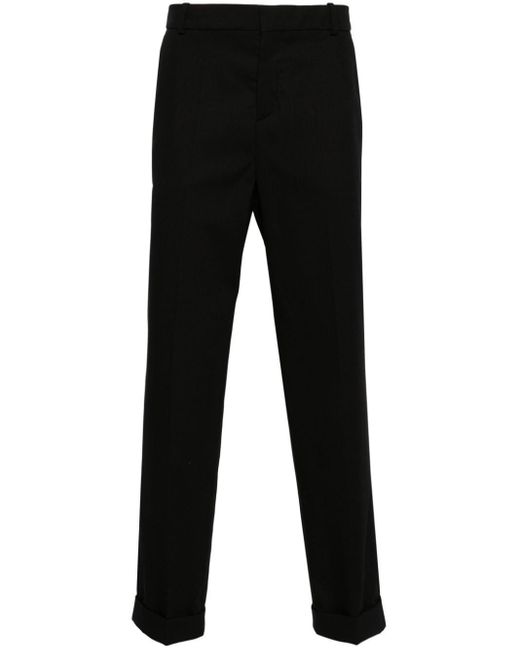 Balmain Black Virgin Wool Tailored Trousers for men