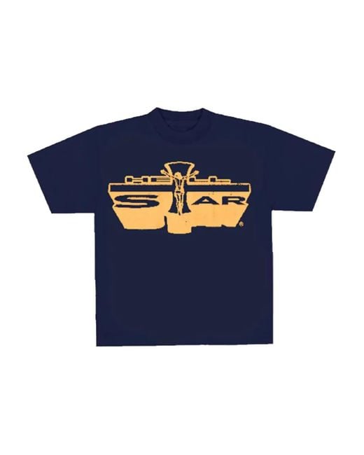 HELLSTAR Blue Jesus Emblem T-Shirt for men