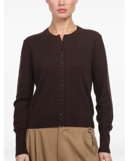 Allude ラウンドネック カーディガン Black