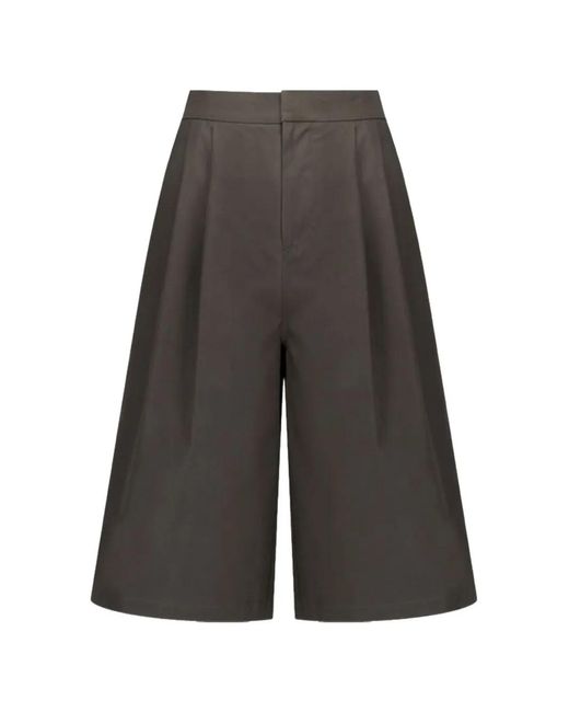 Amomento Gray Two-Tuck Wide-Leg Shorts for men