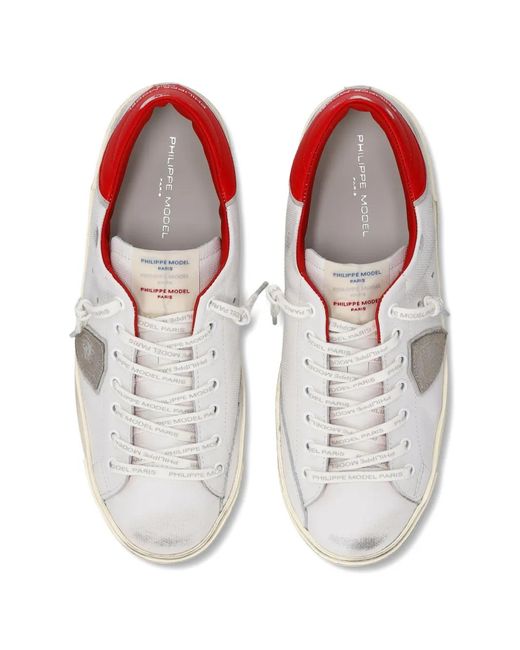 Philippe Model White Triangle-Patch Sneakers for men