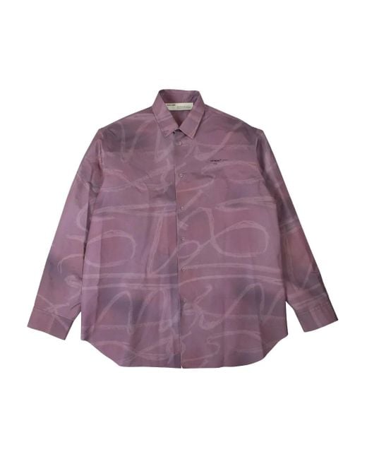 Off-White c/o Virgil Abloh Stiff Button-Down Overhemd in het Purple voor heren