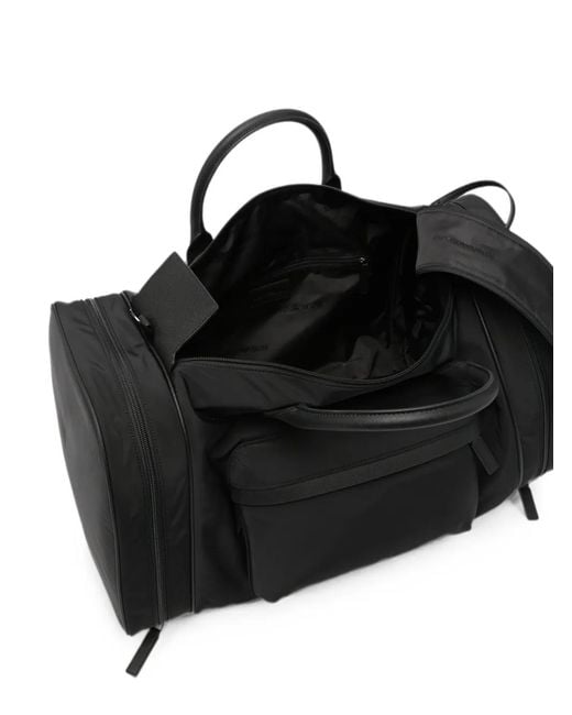 Emporio Armani Black Logo-Plaque Holdall for men