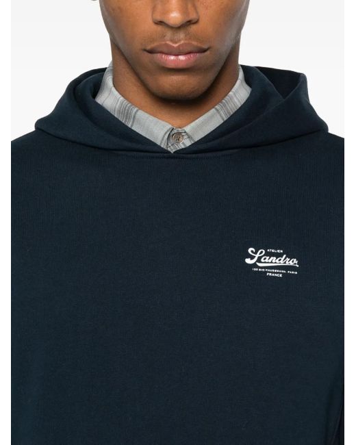 Felpa Con Cappuccio E Logo di Sandro in Blue da Uomo