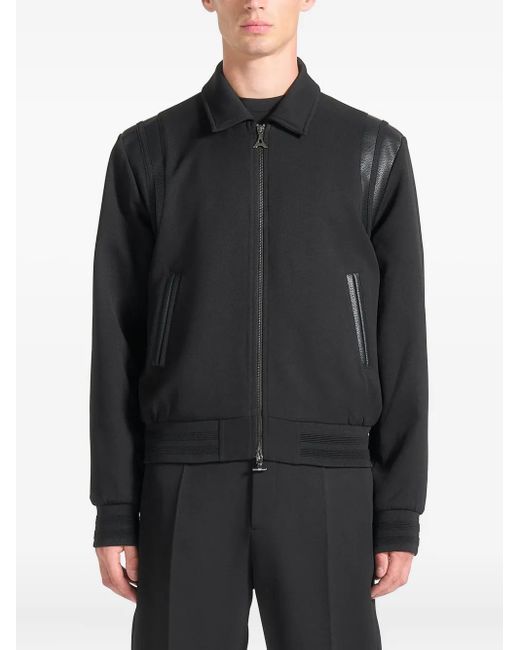 Manière De Voir Black Denis Tailored Varsity Jacket for men